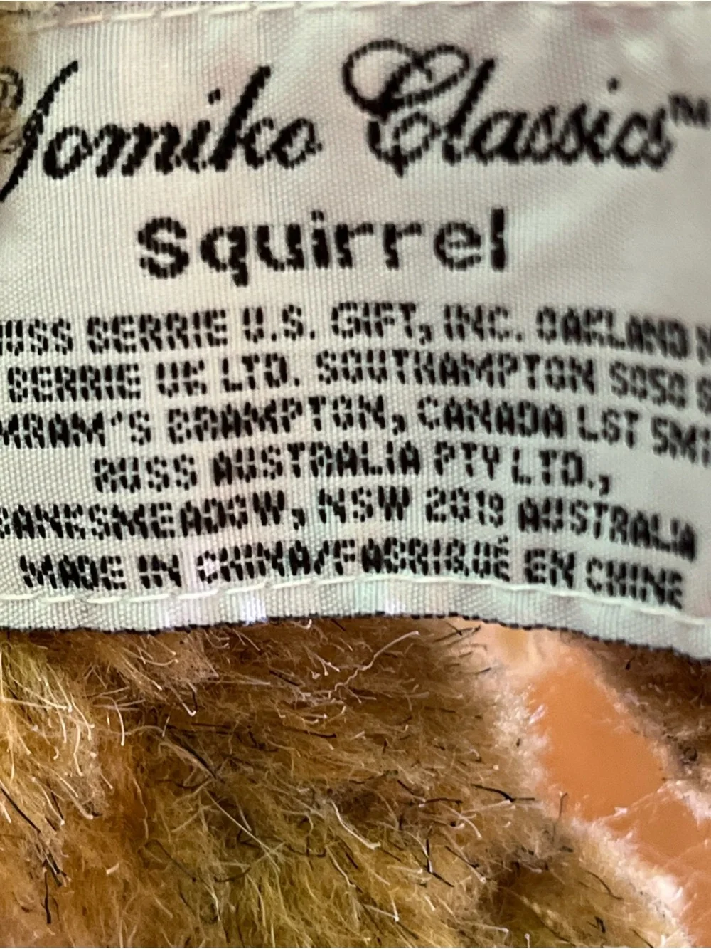 Russ Berrie Yomiko Classics Squirrel Plush Realistic Stuffed Animal Toy